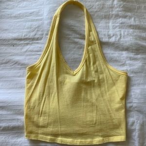 Yellow halter crop top from Tilly’s